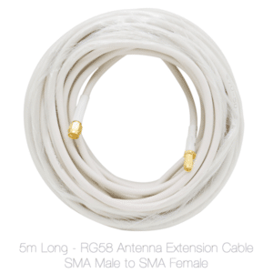 White Antenna Extension Cable 5m long
